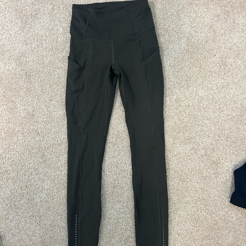 Army green fast and free lululemon leggings